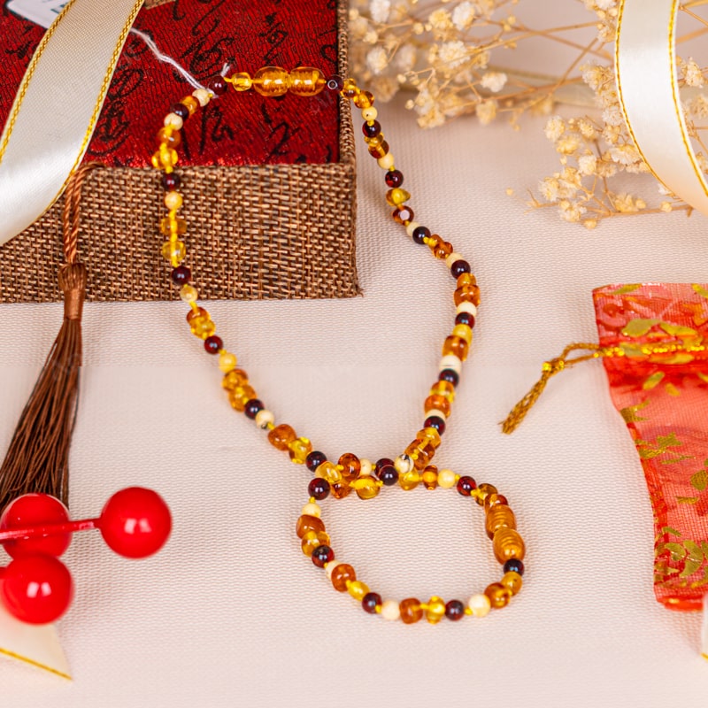 Bộ Vòng Hổ Phách Vàng Trẻ Em