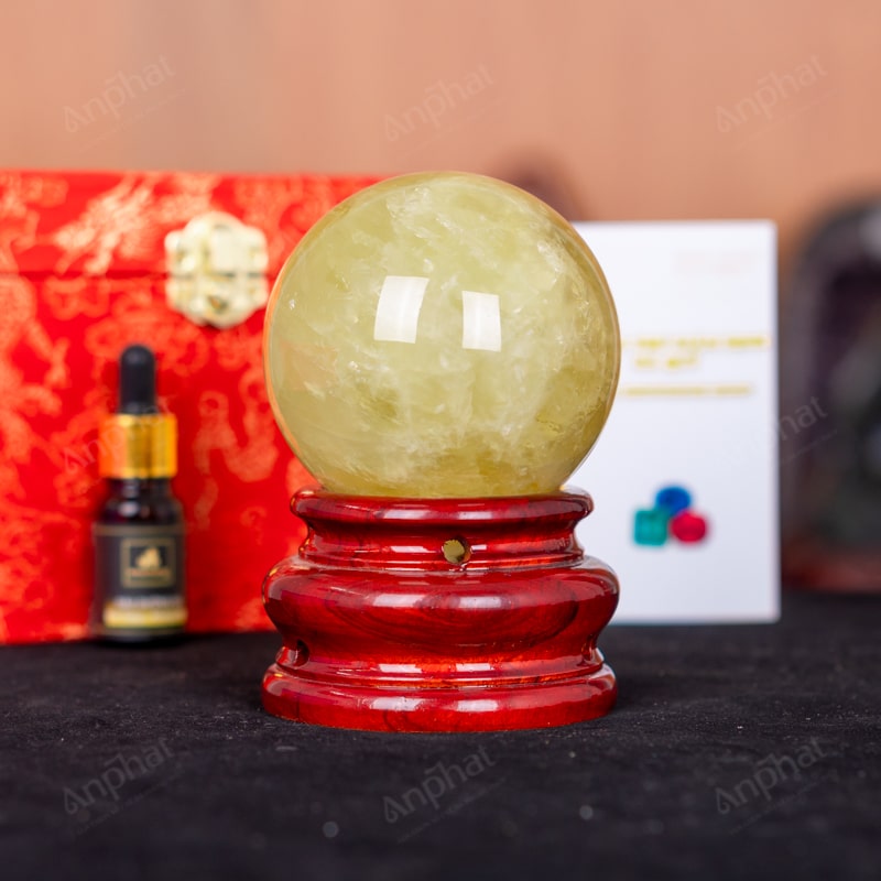 Quả Cầu Thạch Anh Vàng
