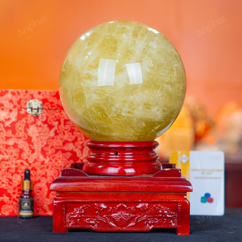 Quả Cầu Thạch Anh Vàng